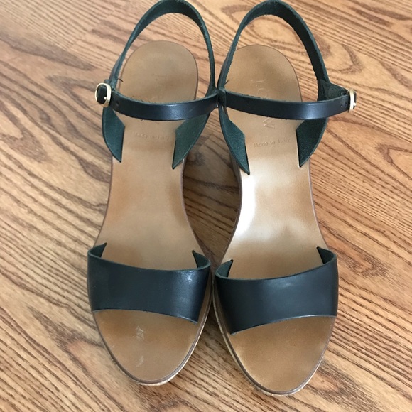 J. Crew Caden Leather and Cork Wedges - Picture 2 of 6